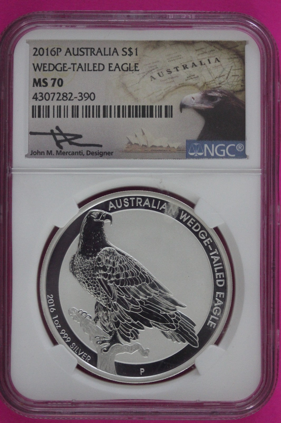 2016 P MS 70 Australia Wedge Tailed Eagle 1 OZ Silver NGC Certified Graded 129