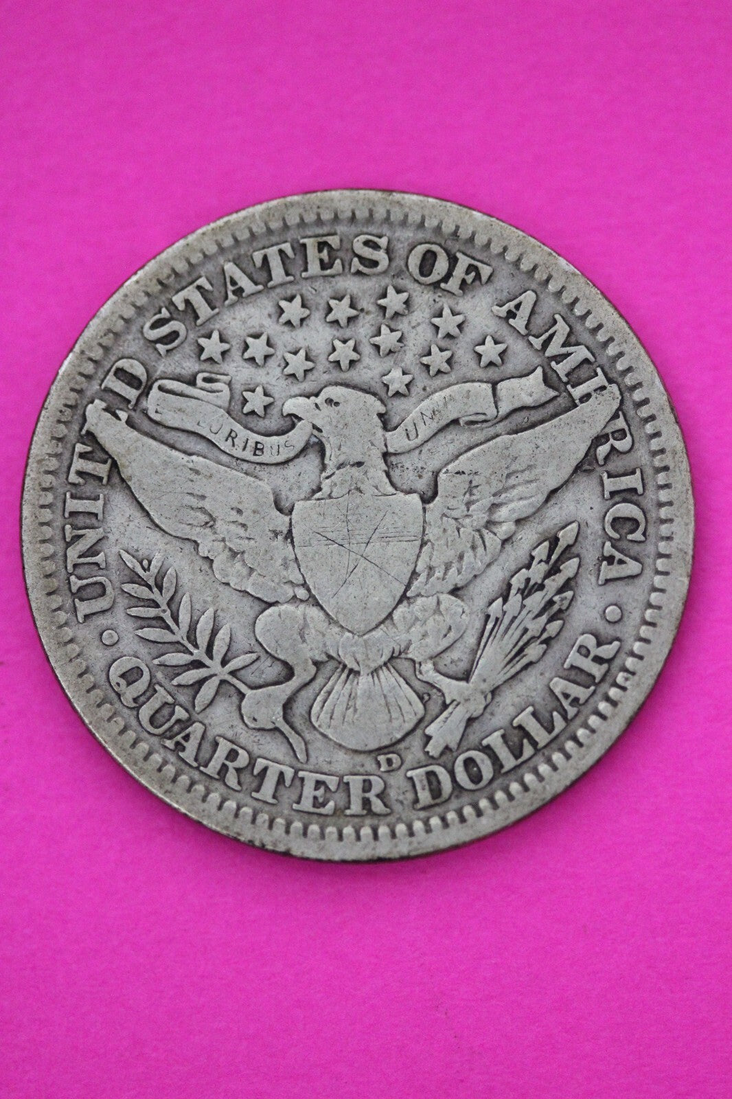 1909 D Barber Liberty Silver Quarter Scarce Semi Key Date Denver Mint 85