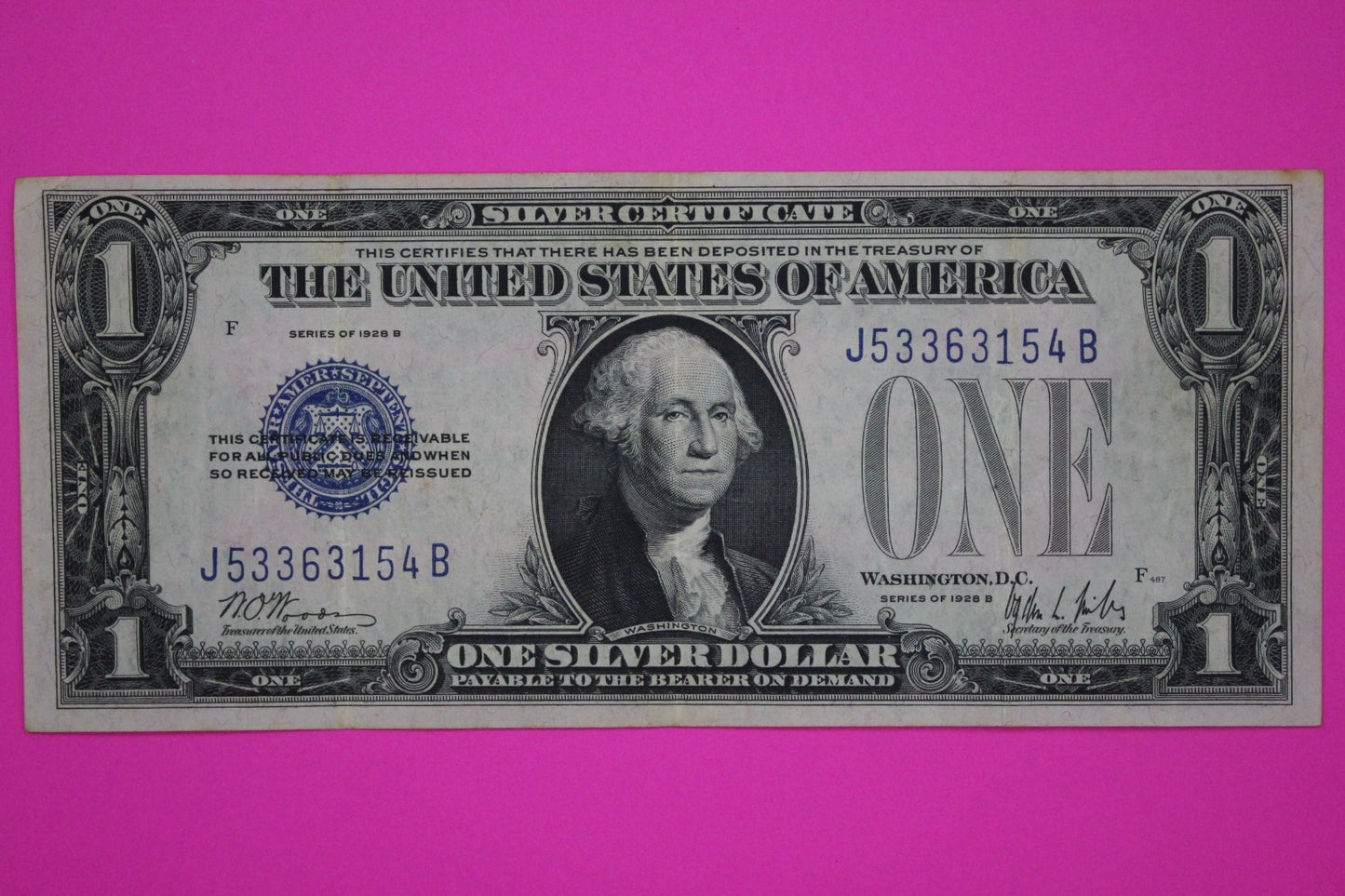 1928 B $1 One Dollar Funny Back Silver Certificate FR1602 Guaranteed Genuine 20