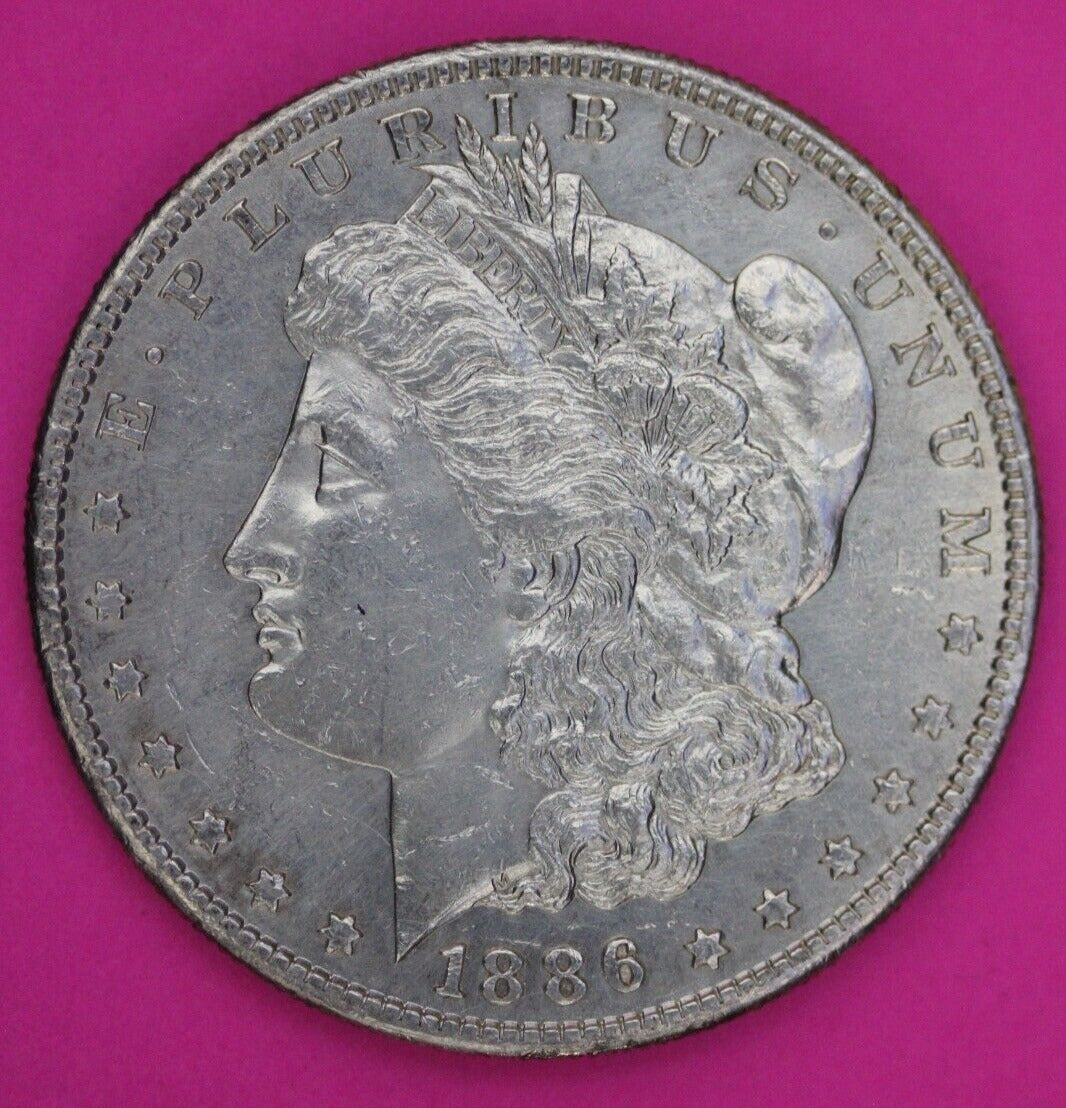 High Grade 1886 S Morgan Liberty Silver Dollar Scarce Semi Key Date Coin 34