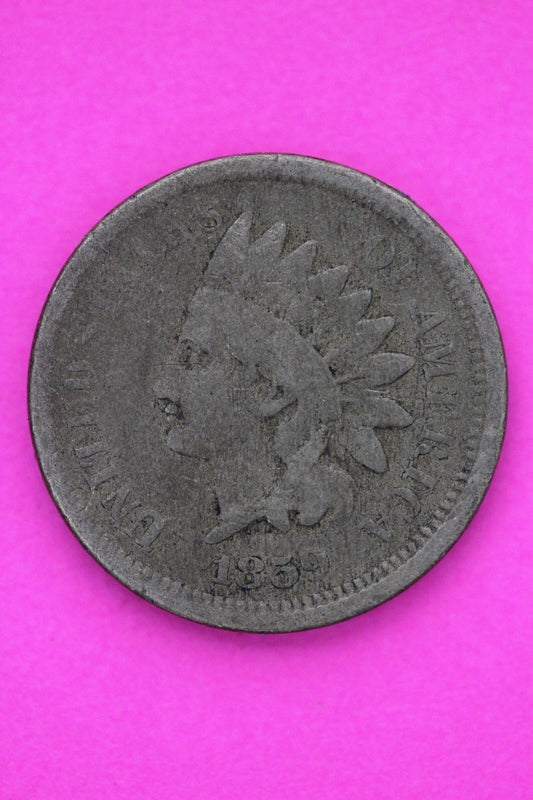 1859 Copper Nickel Indian Head Cent Penny Exact Early Type Coin Pictured 91