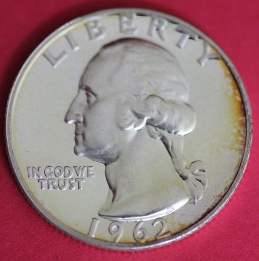 Toned 1962 Proof George Washington Quarter Exact Coin Shown 04
