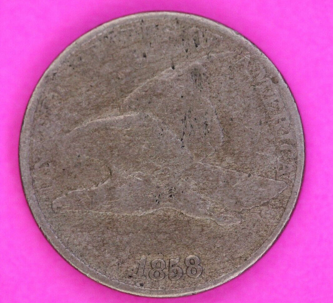 1858 Flying Eagle Cent Penny Exact Scarce Early Tpe Coin In The Pictures 92