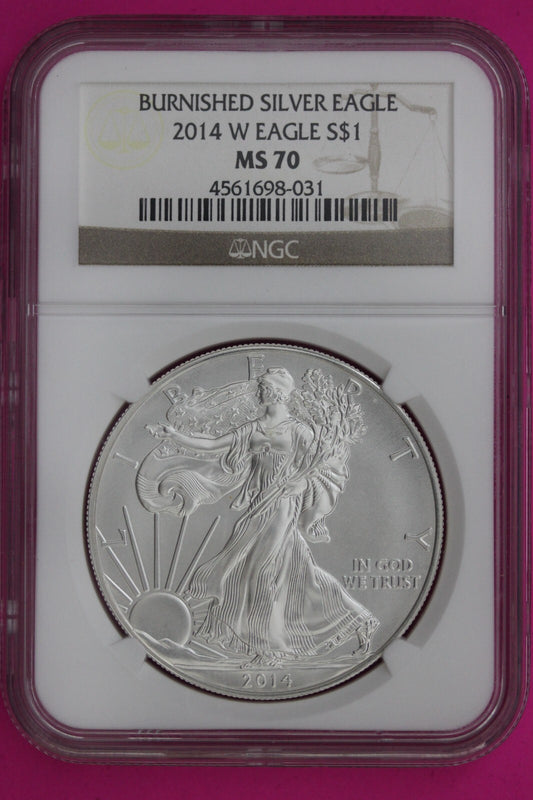 2014 W MS 69 Silver Eagle Coin 1 OZ .999 NGC Graded Certified Authentic Slab 471