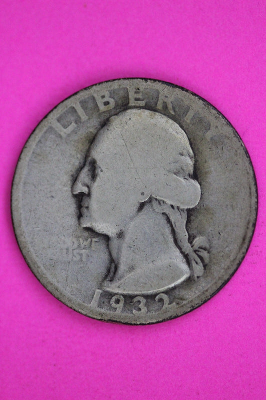 1932 D George Washington Silver Quarter Guaranteed Autthentic Genuine Coin 1478