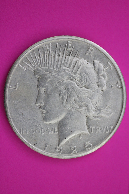 1925 S Peace Silver Dollar LIberty Coin Guaranteed Genuine American Seller 1990