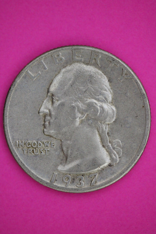 1937 P George Washington Silver Quarter Guaranteed Authentic Genuine Coin 2584