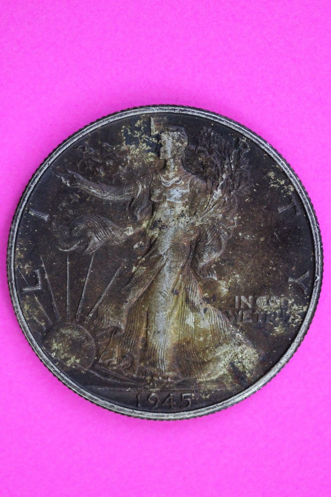 Toned High Grade 1945 S Walking Liberty Walker Half Dollar Coin Authentic 1803
