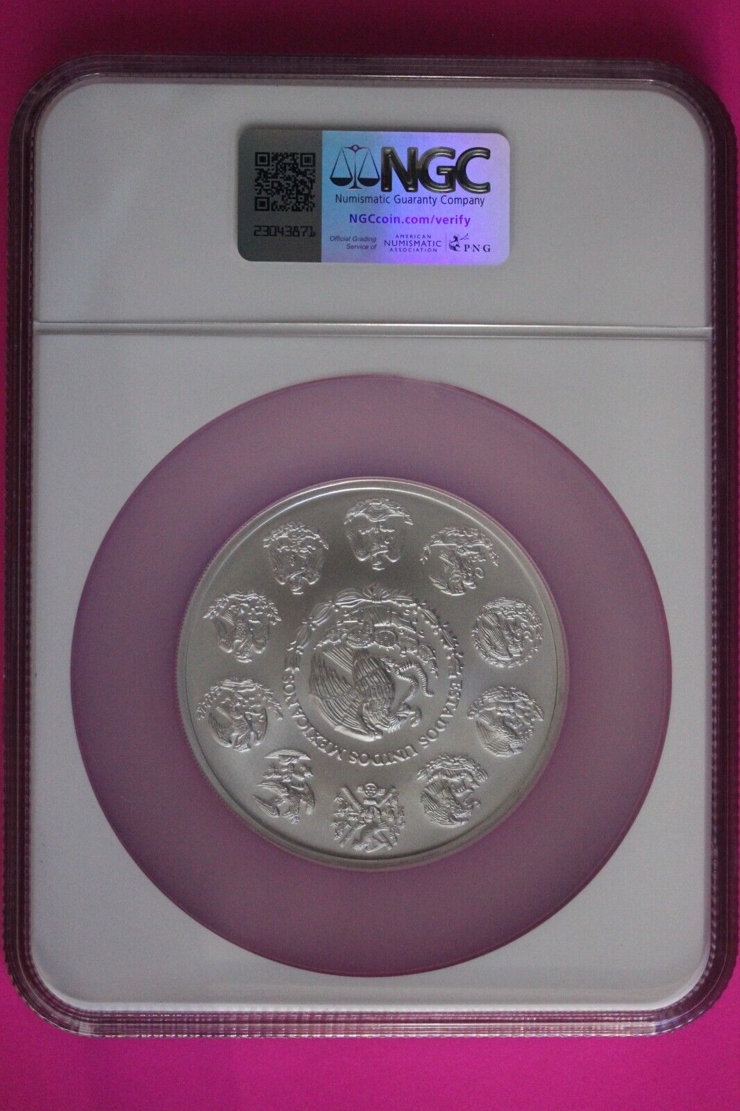 Top Pop 2015 Mo MS 70 Mexico Libertad 5 Onza 5 OZ Silver NGC Graded Slab 7035