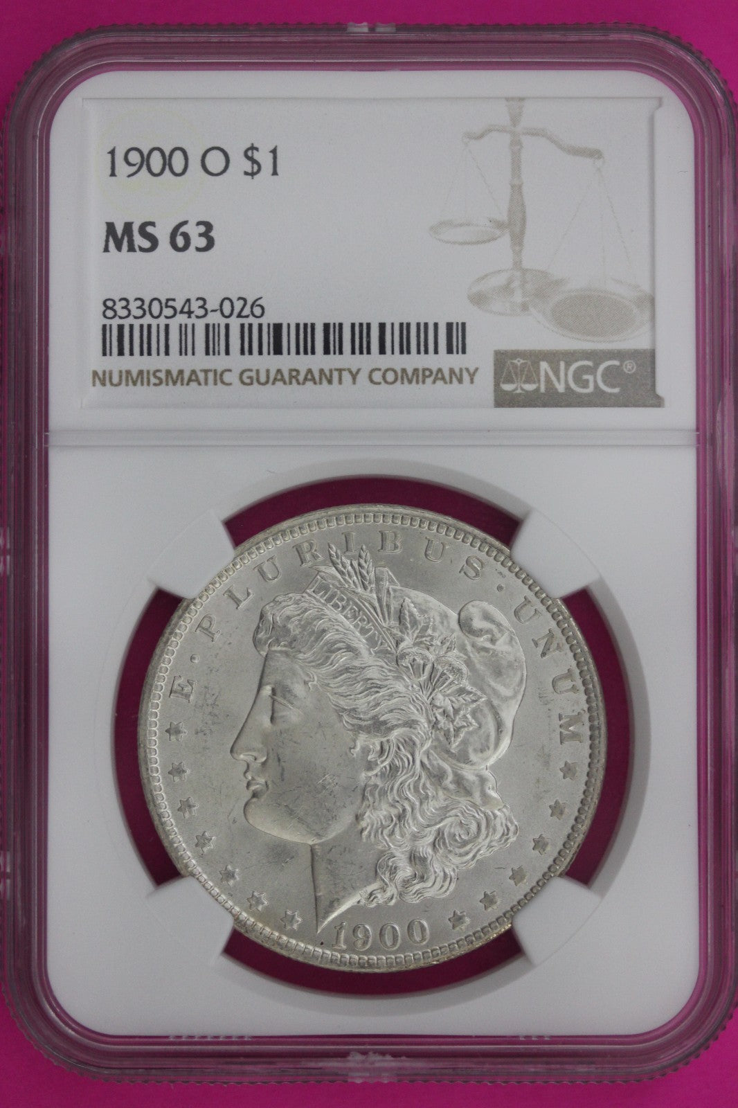 1900 O MS 63 Liberty Morgan Silver Dollar NGC Certified Graded Authentic 1081