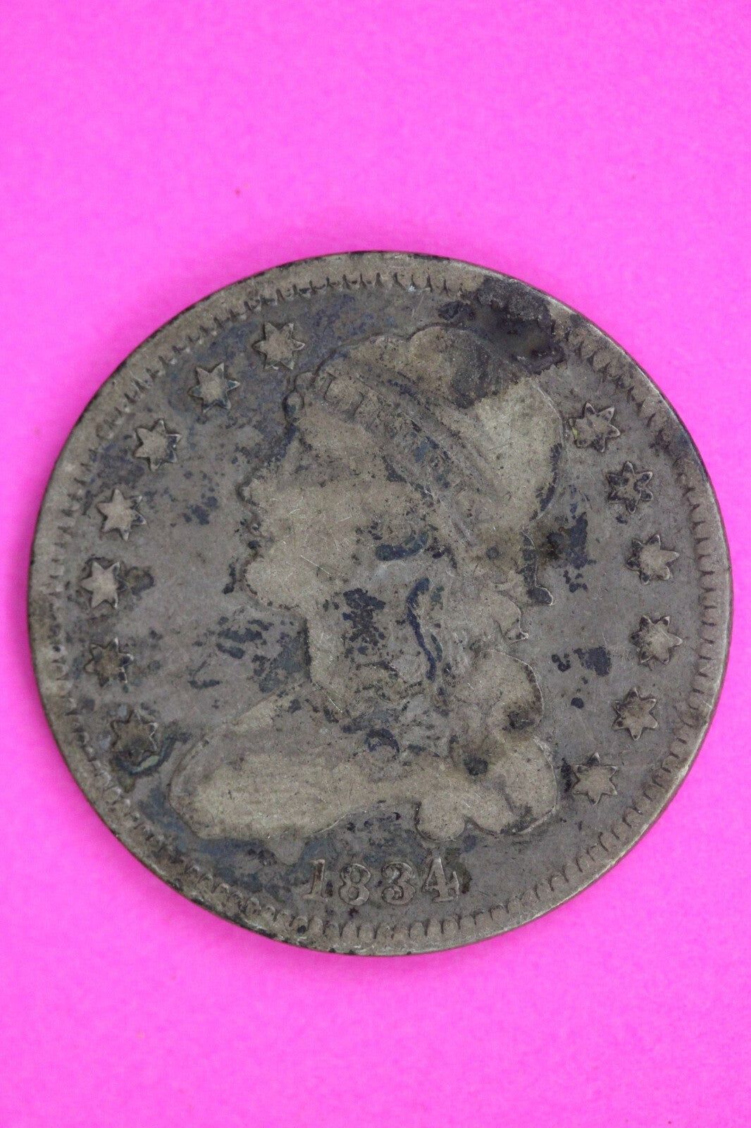 1834 Bust Cap Quarter Lady Liberty Guaranteed Authentic & Genuine Coin 1425