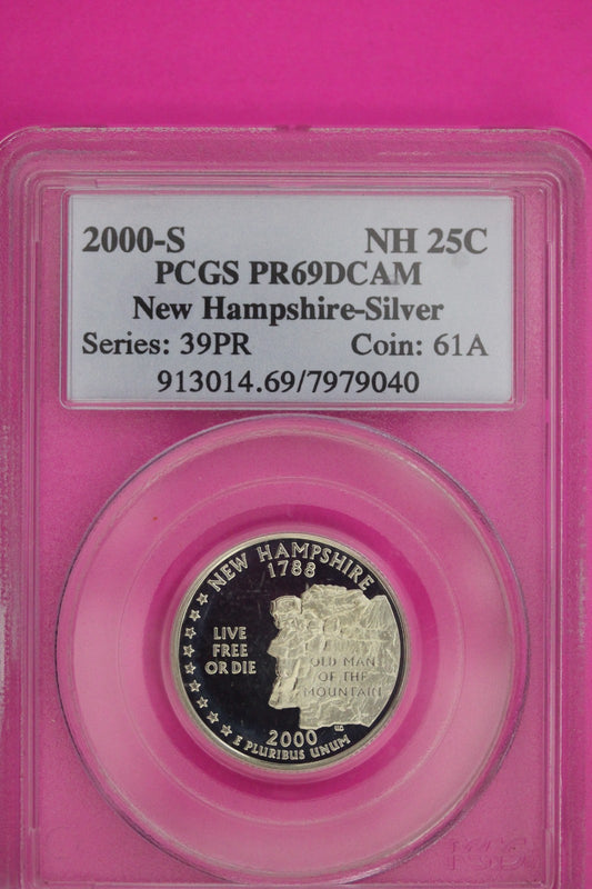 2000 S PF 69 New Hampshire Silver State Quarter PCGS Certified Authentic 229