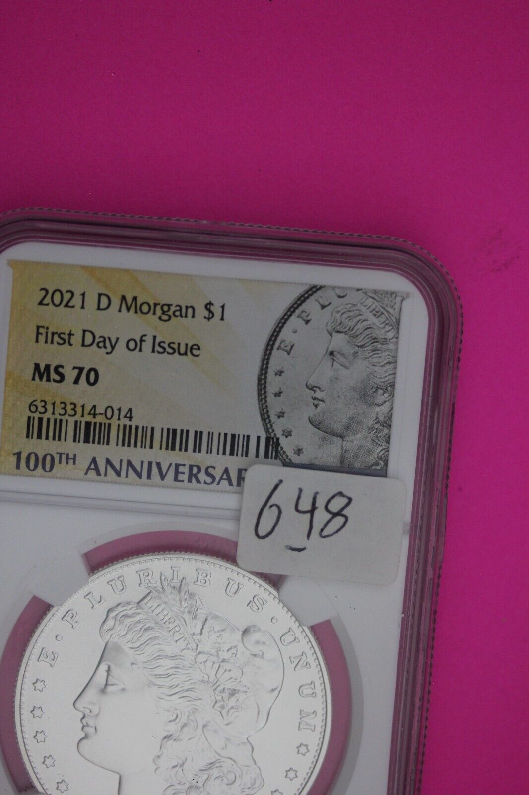 Very Rare 2021 D MS 70 Morgan Silver Dollar NGC Graded Certified 1rst Day 648