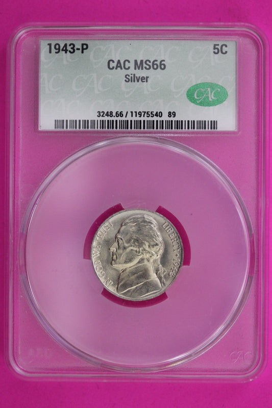 High Grade BU 1942 P Type 2 Silver Thomas Jefferson Nickel Guaranteed Real 6006