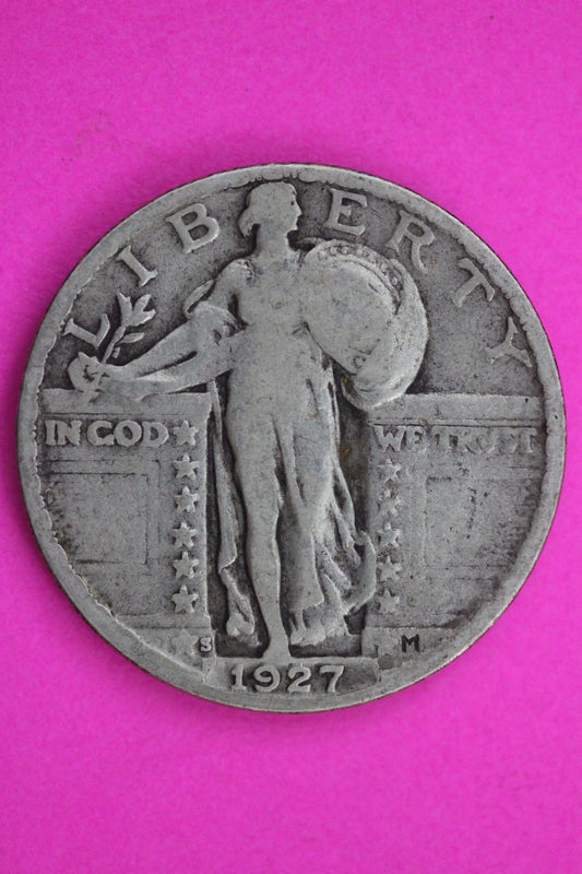 1927 S Standing Liberty Silver Quarter Guaranteed Authentic Genuine Coin 1622