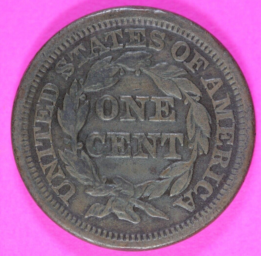 1846/46 Large Cent Braided Hair Liberty Exact Rare Early Type Coin Pictured 30