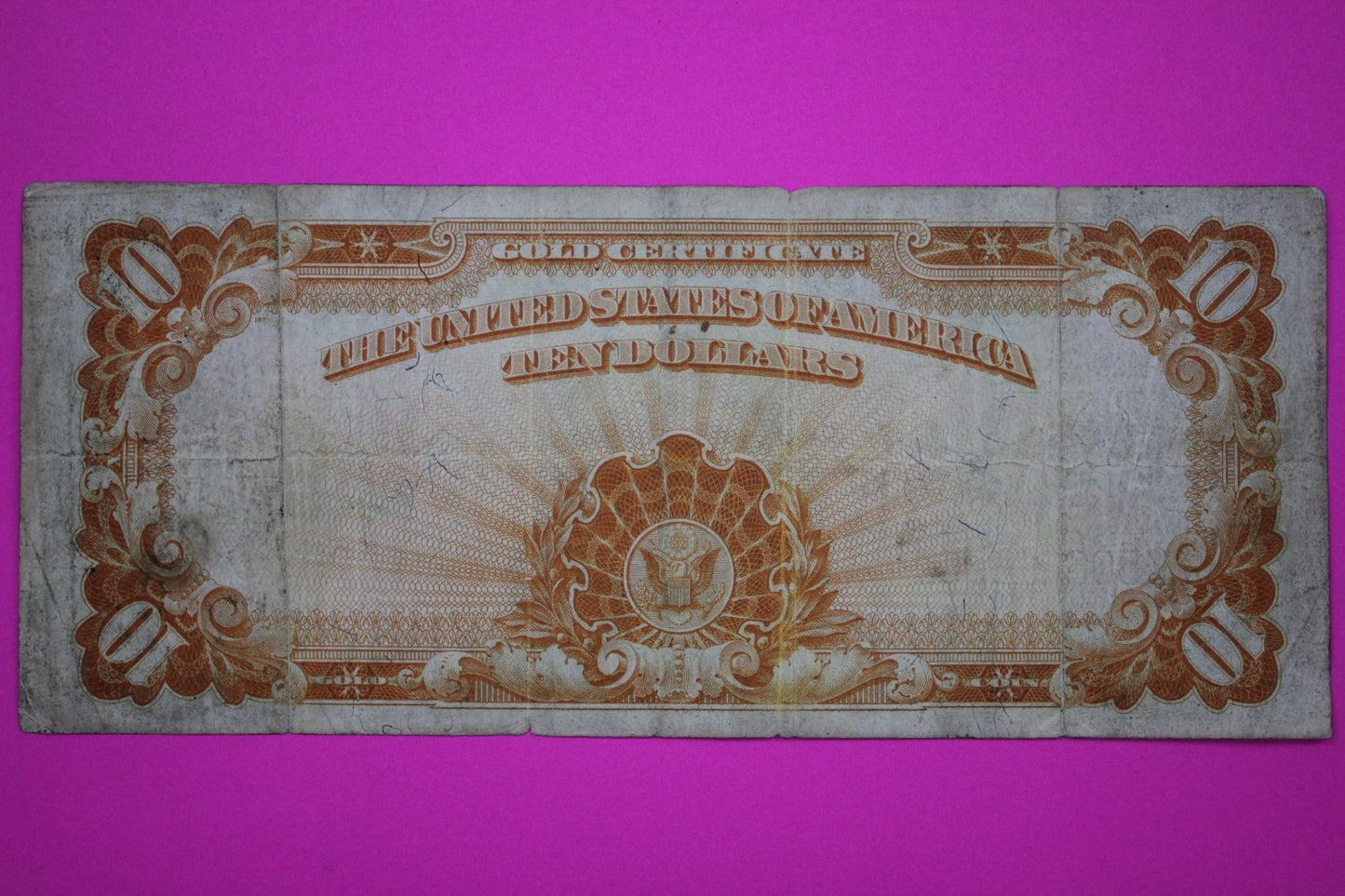 1922 $10 Ten Dollars Gold Certificate FR 1173 Guaranteed Authentic & Genuine 45