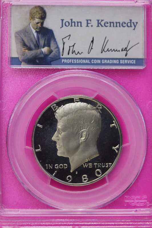 1980 S PR 69 Deep Cameo John Kennedy Clad Half Dollar JFK Label PCGS Slab 1115