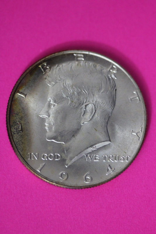 Nicely Toned 1964 P John F Kennedy Silver Half Dollar Exact Gem Coin Shown 04