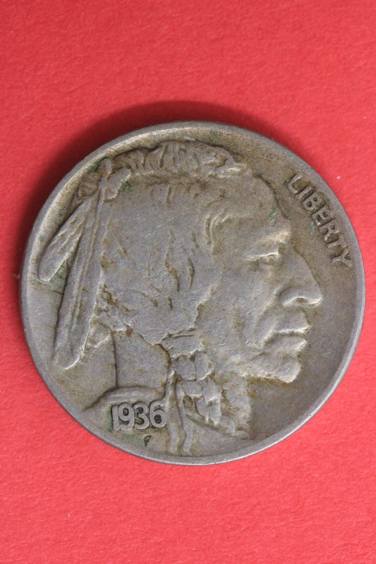 1936 D Buffalo Indian Nickel Exact Coin Pictured Fast Flat Rate Shipping OCE 30
