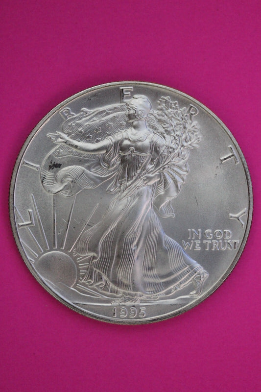 Key Date 1995 BU American Silver Eagle Key Date 1 Ounce 999 Exact Coin Shown 52