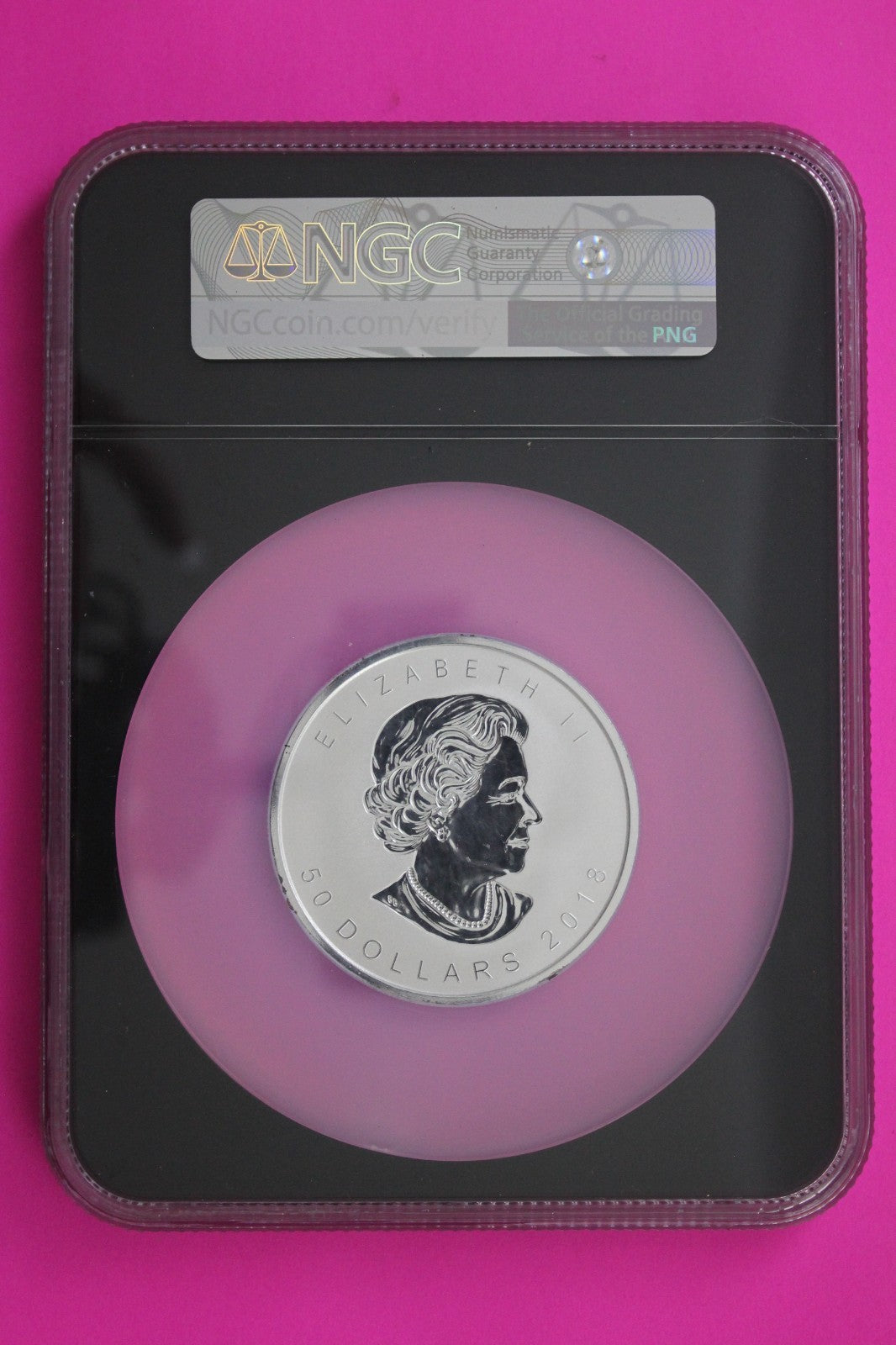 2018 PF 70 Reverse Proof Canada Maple Leaf $50 3 OZ Silver NGC Graded Slab 7082