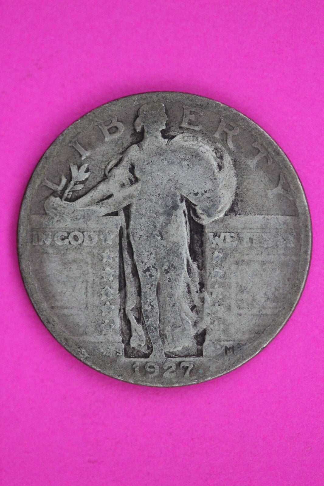 1927 S Standing Liberty Silver Quarter Guaranteed Authentic & Genuine Coin 1445