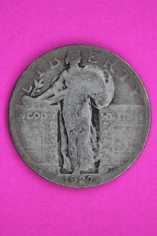 1927 S Standing Liberty Silver Quarter Guaranteed Authentic & Genuine Coin 1445