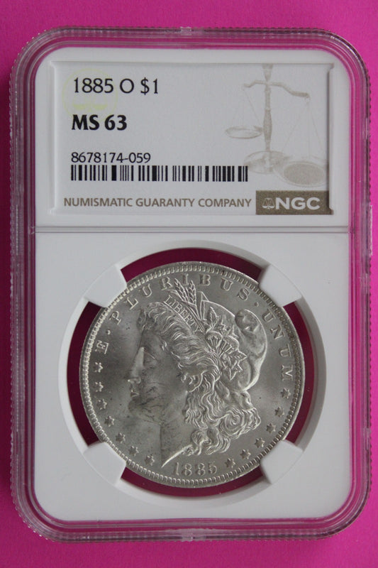 1885 O MS 63 Liberty Morgan Silver Dollar NGC Certified Graded Authentic 795
