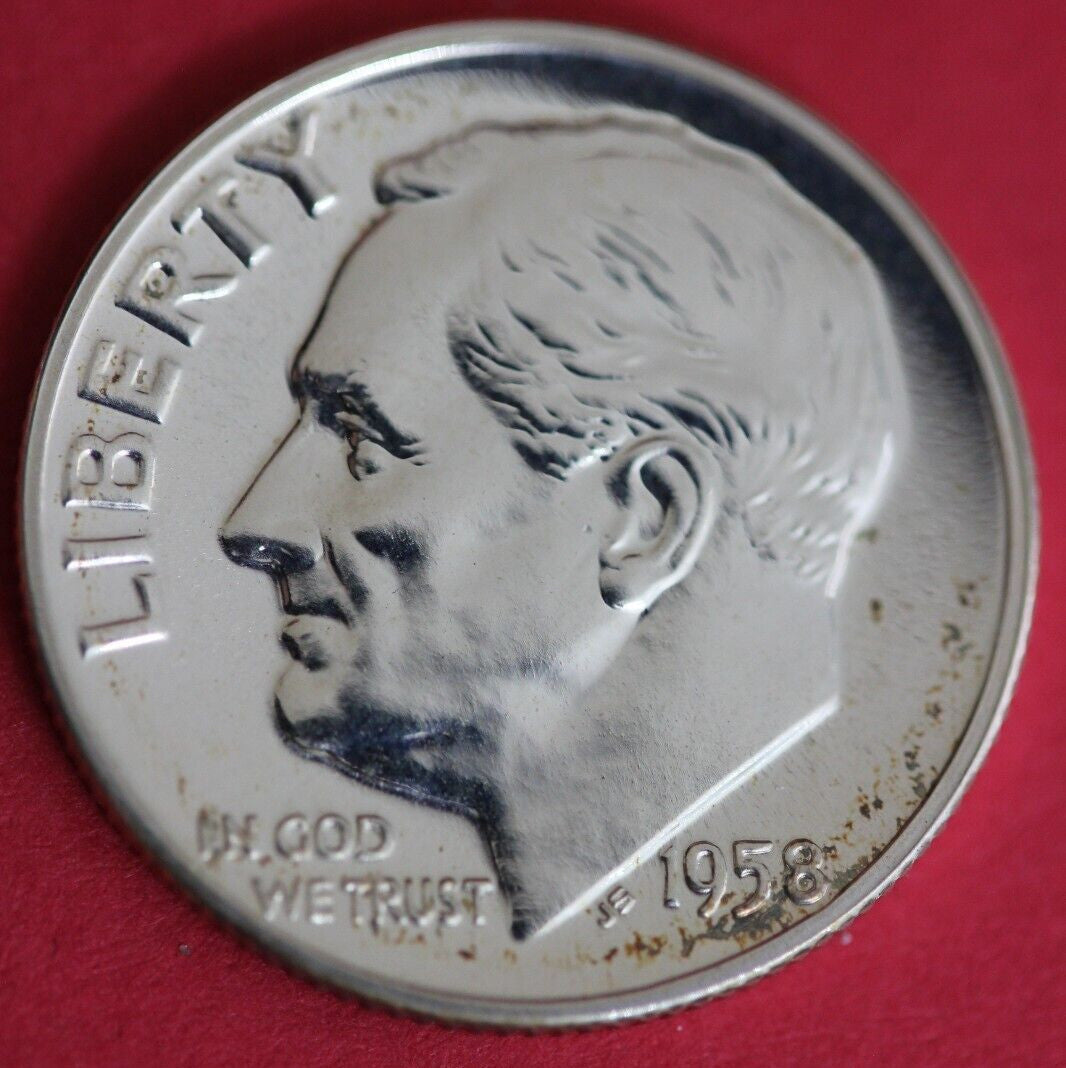 1958 Silver Proof Roosevelt Dime Exact Coin Shown  110