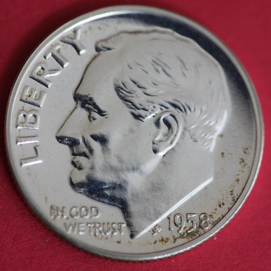 1958 Silver Proof Roosevelt Dime Exact Coin Shown  110