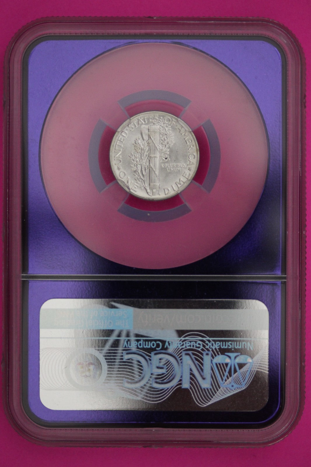 1943 P MS 64 Mercury Liberty Dime NGC Purple Bee Hive Label Graded Certified 918