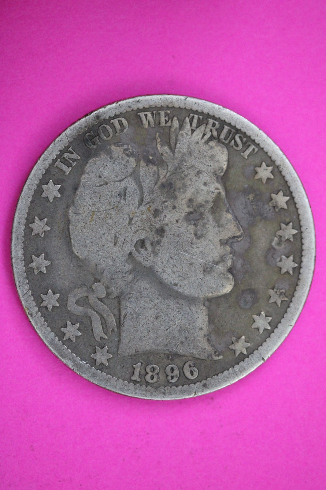 1896 O Barber Liberty Half Dollar Silver Exact Coin Shown Low Grade Filler 2805