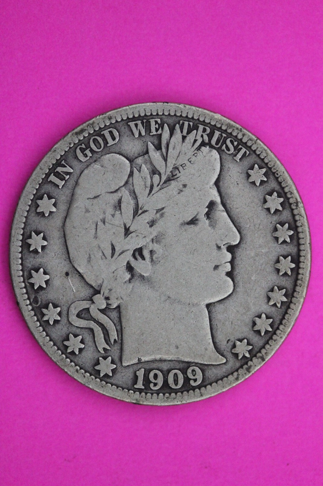 1909 P Barber Liberty Half Dollar Silver Scarce Semi Key Date Coin 0402N