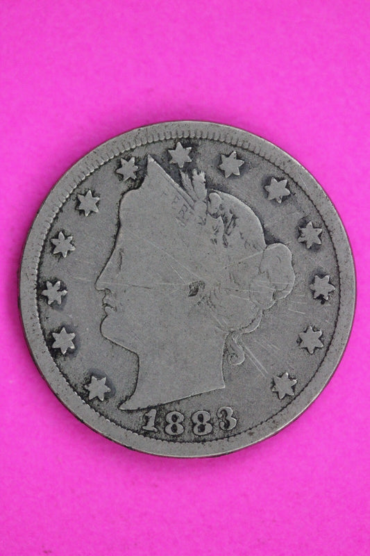 1883 No Cents V Liberty Nickel Guaranteed Authentic & Genuine Coin Free 1528