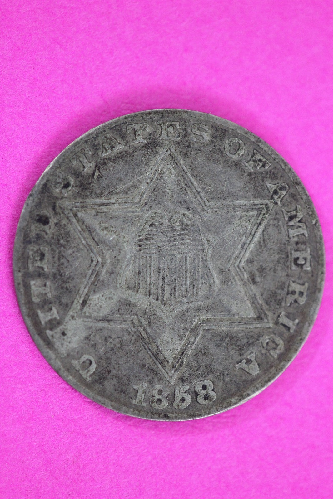 1858 Trime 3 Three Cent Silver Dime Exact Coin Shown In Pics Semi Key Date 115