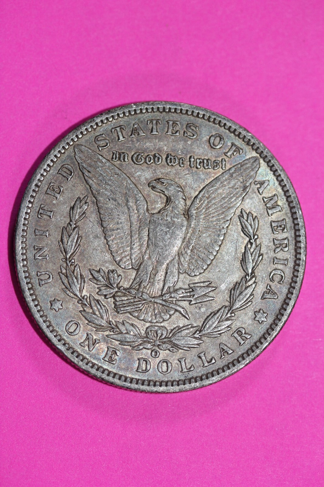 High Grade Toned 1896 O Morgan Silver Dollar Coin Guaranteed Authentic 0212N