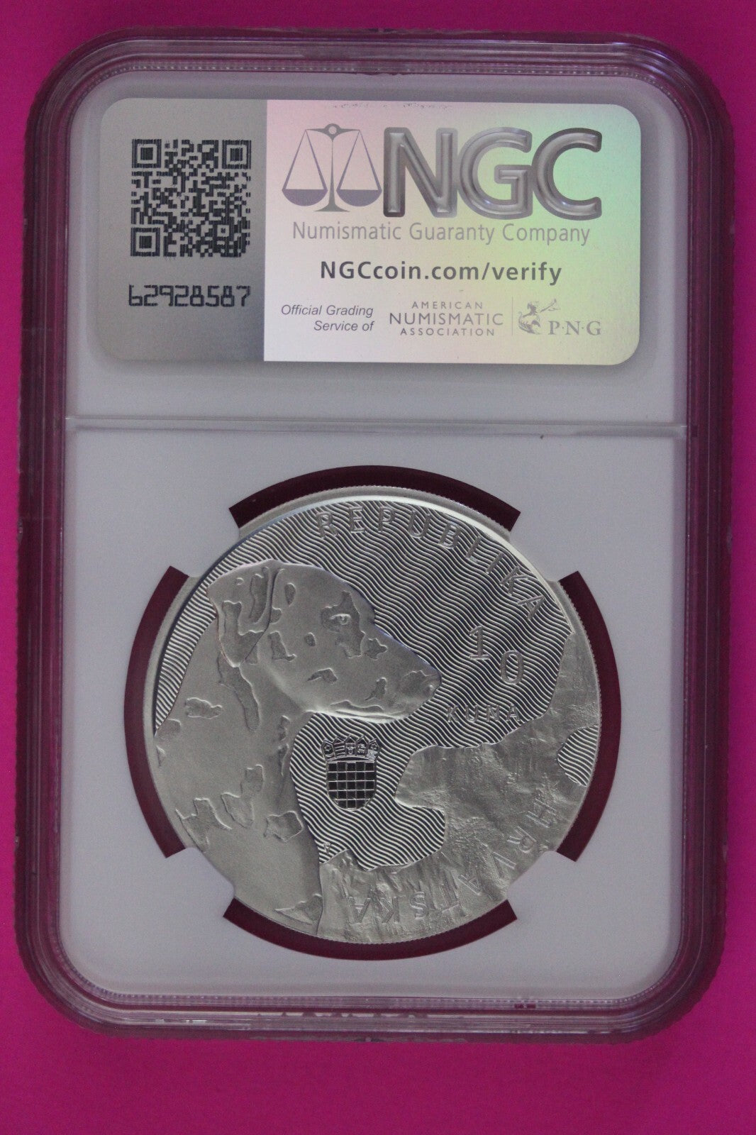 2021 Dalmation Dog MS 69 Croatia 10k Kuna 1 OZ Silver NGC Certified Slab 1098