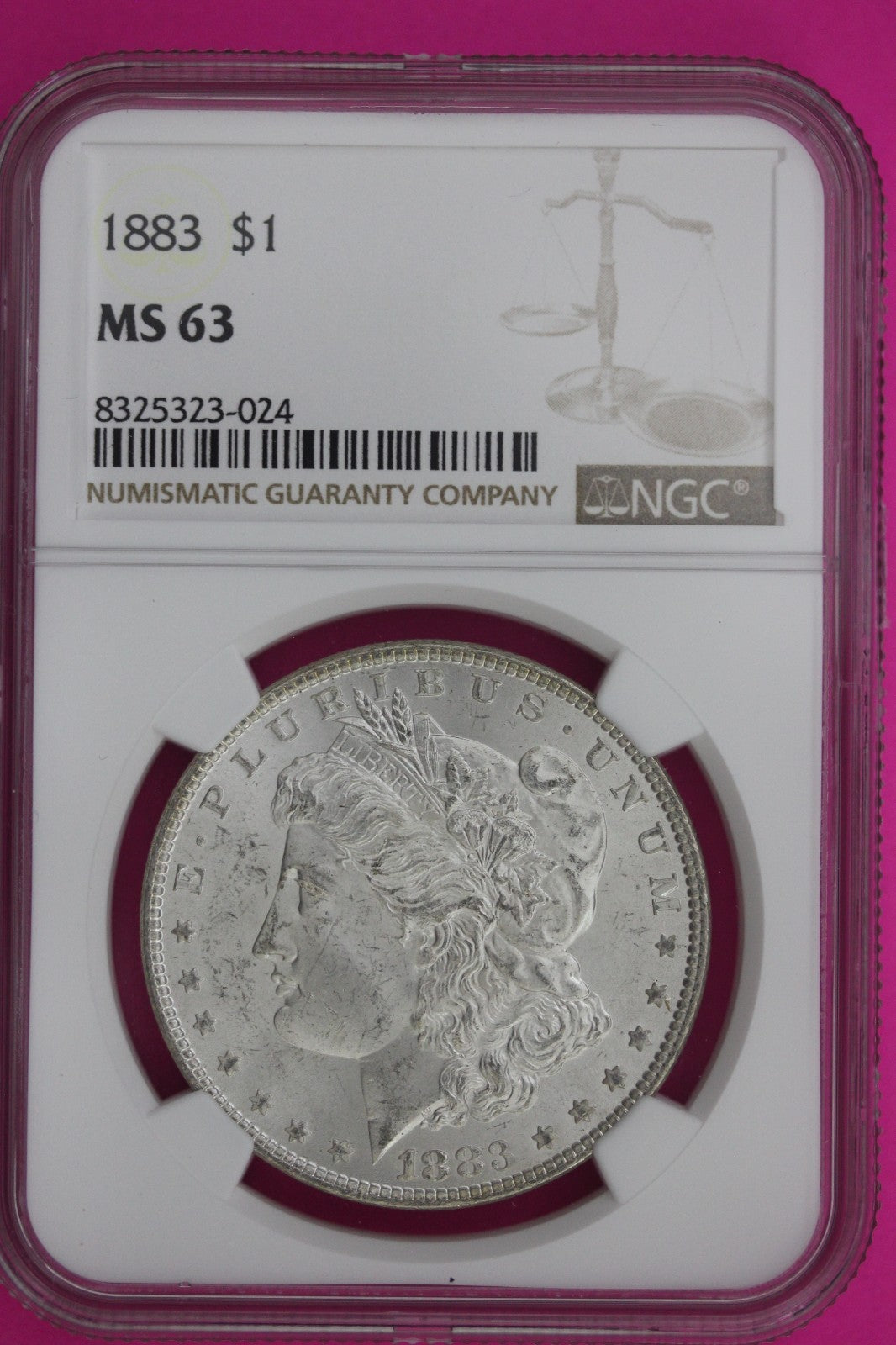 1883 P MS 63 Liberty Morgan Silver Dollar NGC Certified Graded Authentic 1075