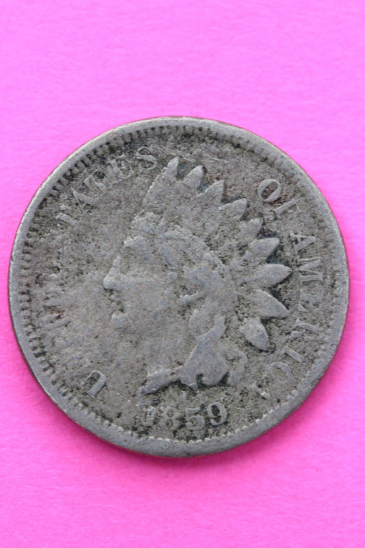 1859 Copper Nickel Indian Head Cent Penny Exact Early Type Coin Pictured 172