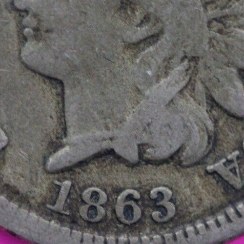 1863 Copper Nickel Indian Head Cent Penny Early Type Coin Exact Coin Pictured 45