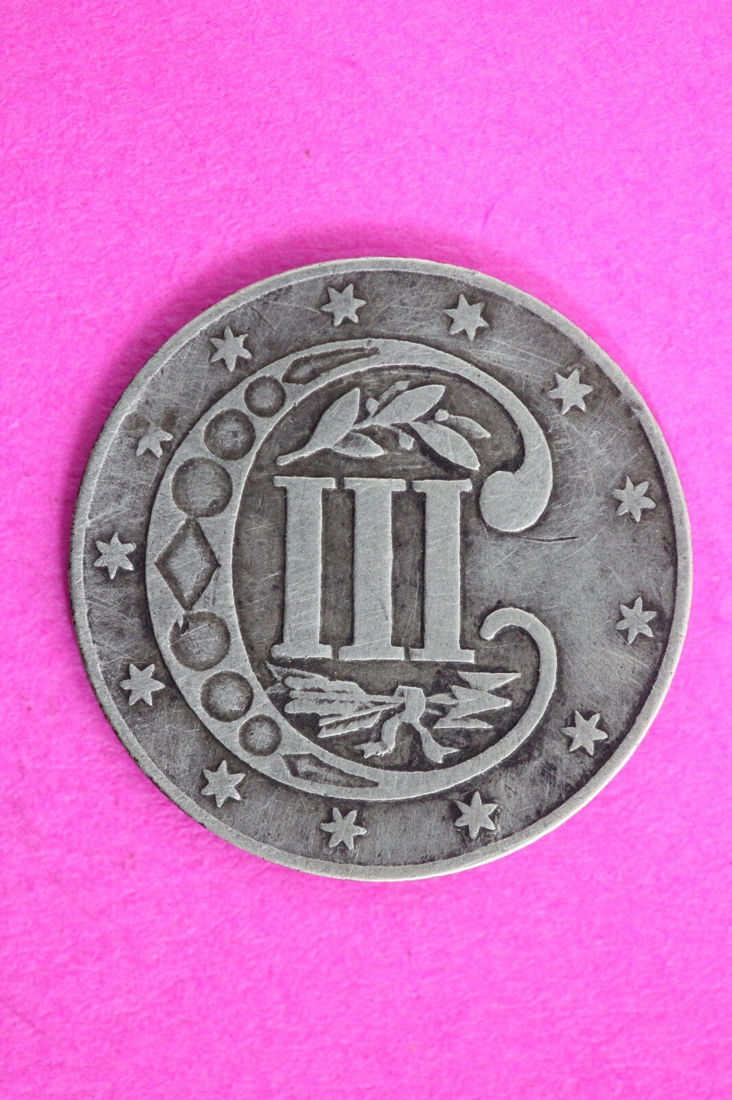 High Grade 1856 Trime 3 Three Cent Silver Dime Rare Semi Key Date Coin 131