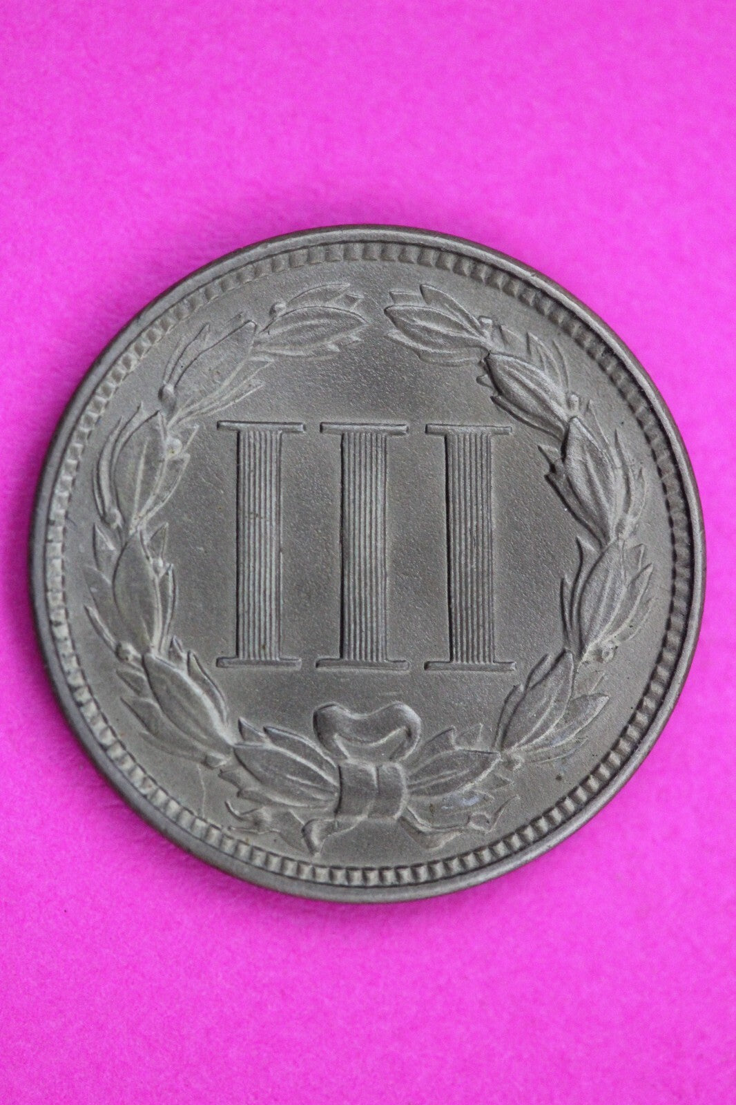 High Grade 1868 Three 3 Cent Nickel Coin Guaranteed Authentic & Genuine 1084