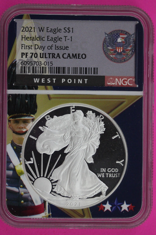 2021 W T1 PF 70 Silver Eagle West Point Mint NGC Certified Graded Authentic 649