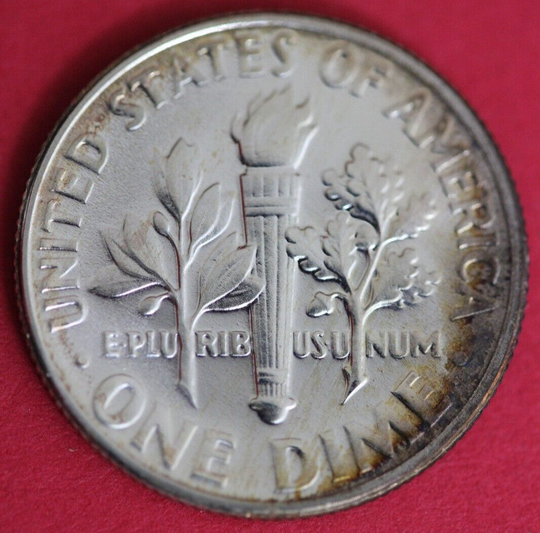 Rainbow Toned 1954 Silver Proof Roosevelt Dime  92