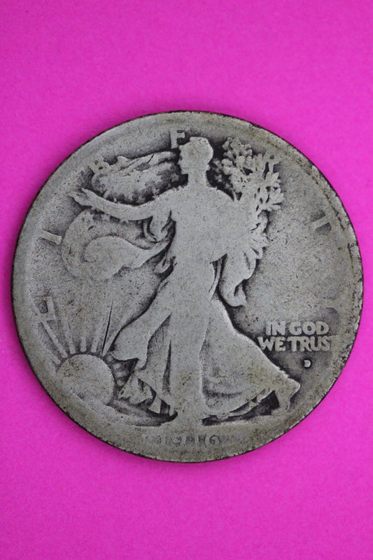 1916 D Walking Liberty Silver Half Dollar Guaranteed Authentic Genuine Coin 2315