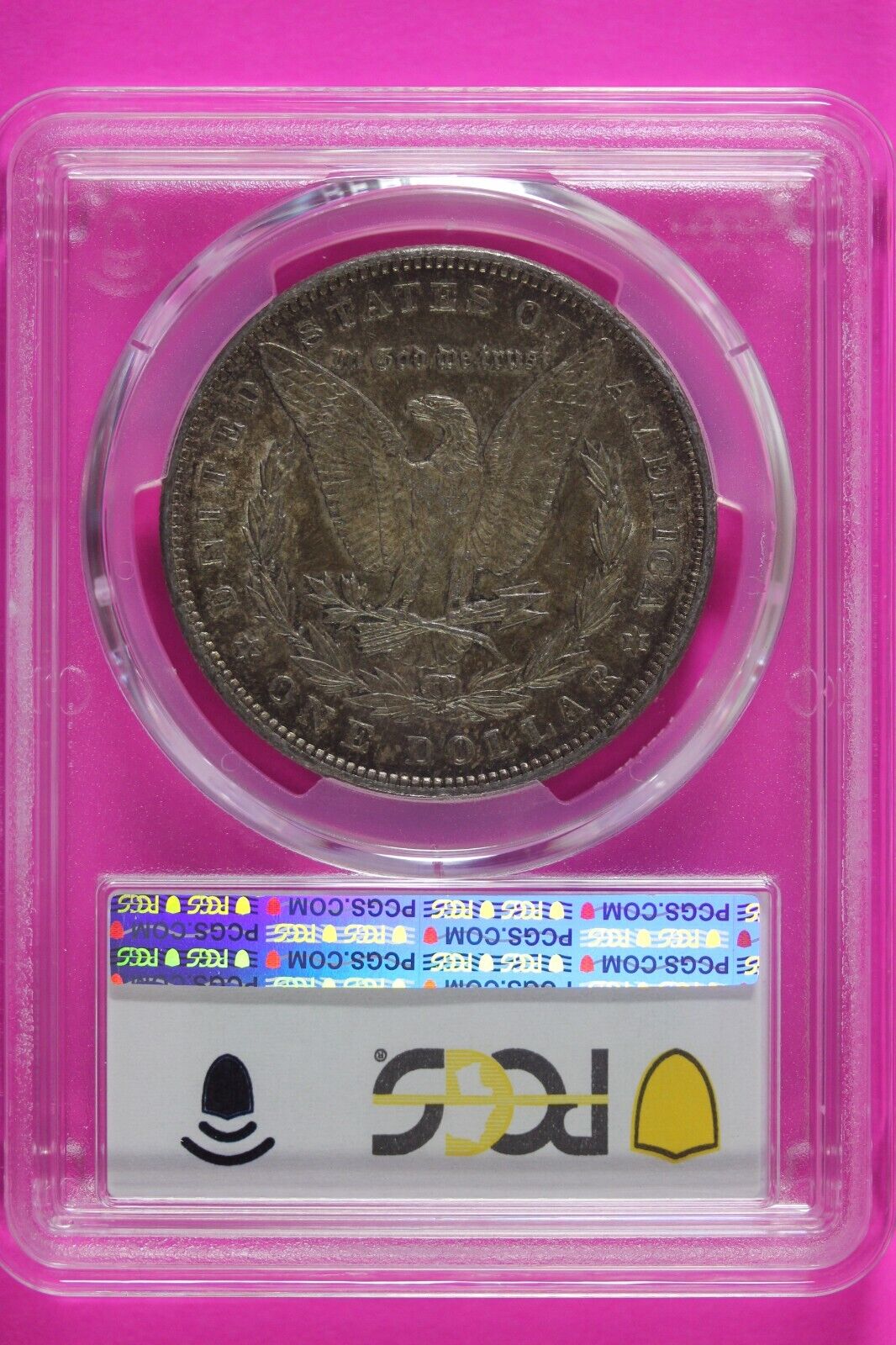 Toned 1889 P MS 62 Liberty Morgan Silver Dollar PCGS Certified Graded Slab 914