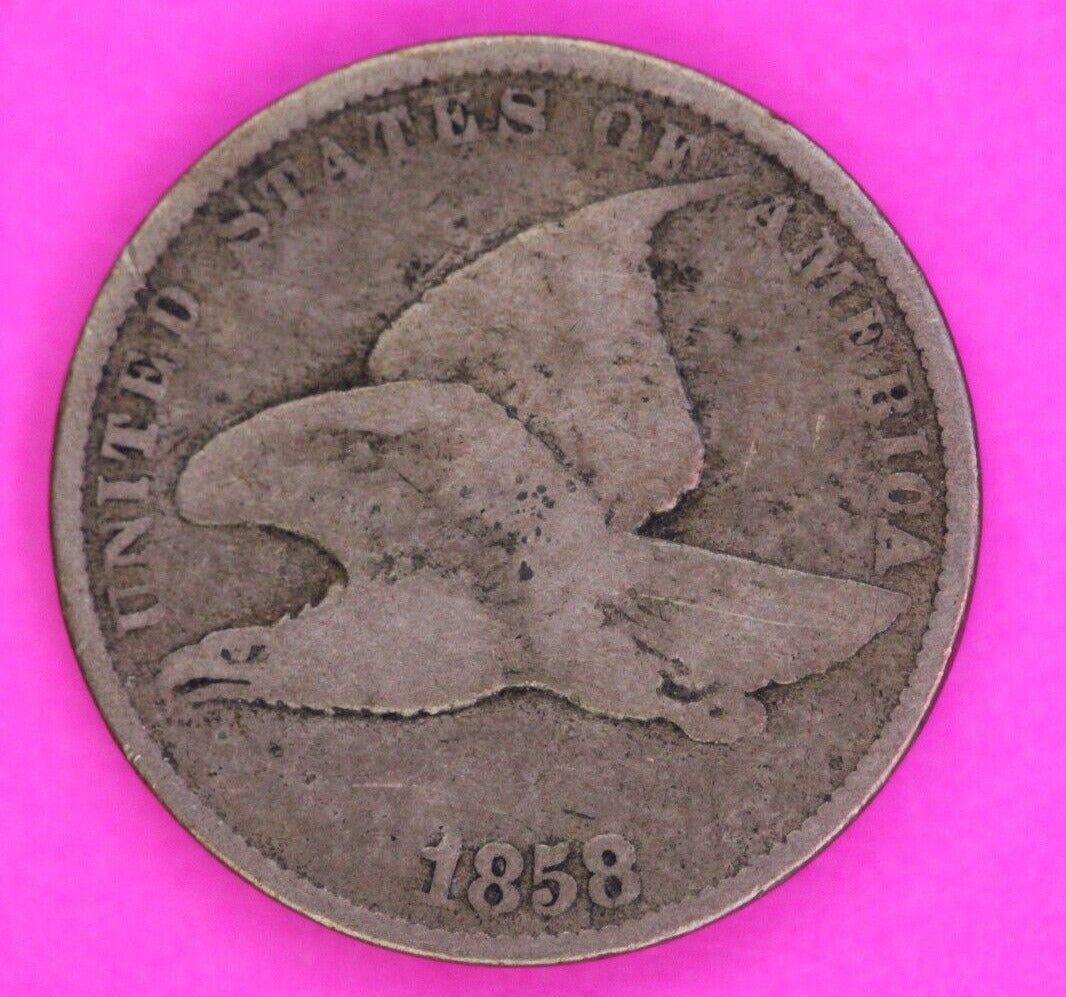 1858 Flying Eagle Cent Penny Exact Scarce Early Type Coin as Pictured 71