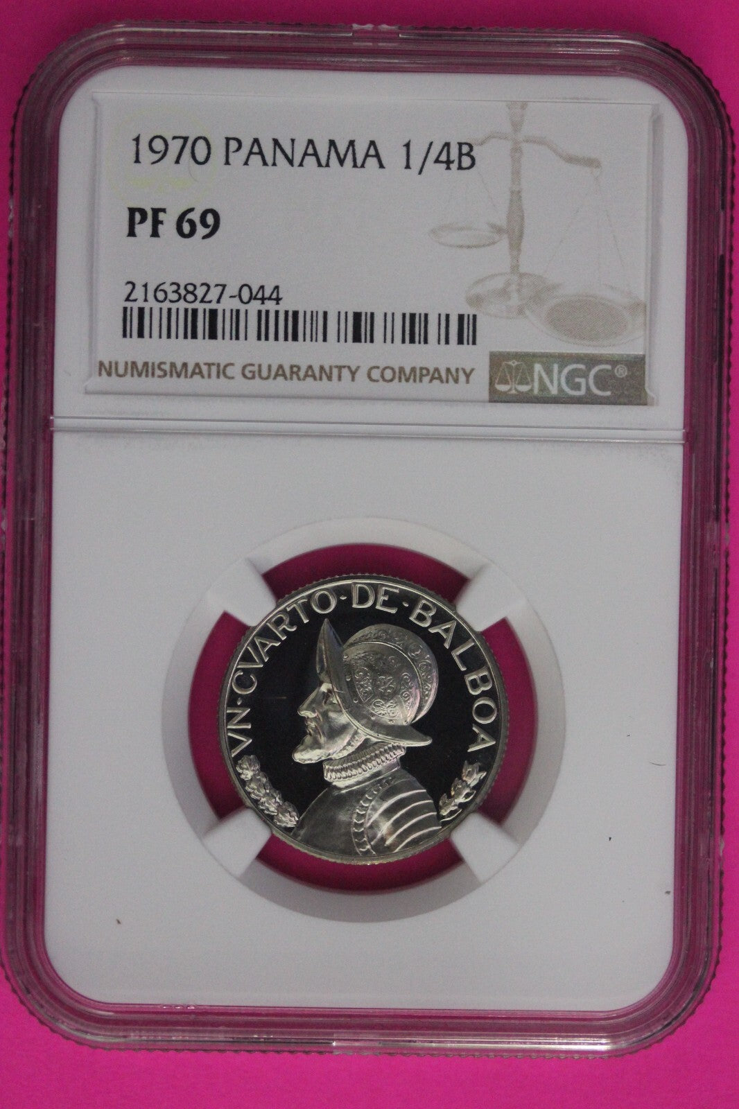 1970 Panama PF 69 Proof 1/4 Balboa NGC Graded Certified Authentic Slab 1021