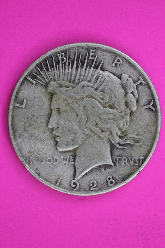 1928 S Peace Lady Liberty Semi Key Date Silver Dollar Guaranteed Authentic 1777